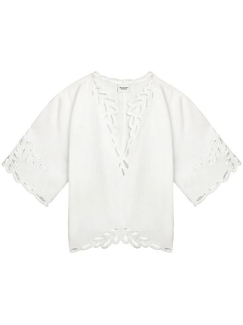 White cotton top MARANT ETOILE | HT0586FAC1J12E20WH